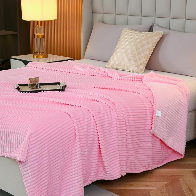 Solid color Fleece Magic Fleece Drawn Blanket Office Nap Blanket Spring and Autumn Air Conditioning Blanket