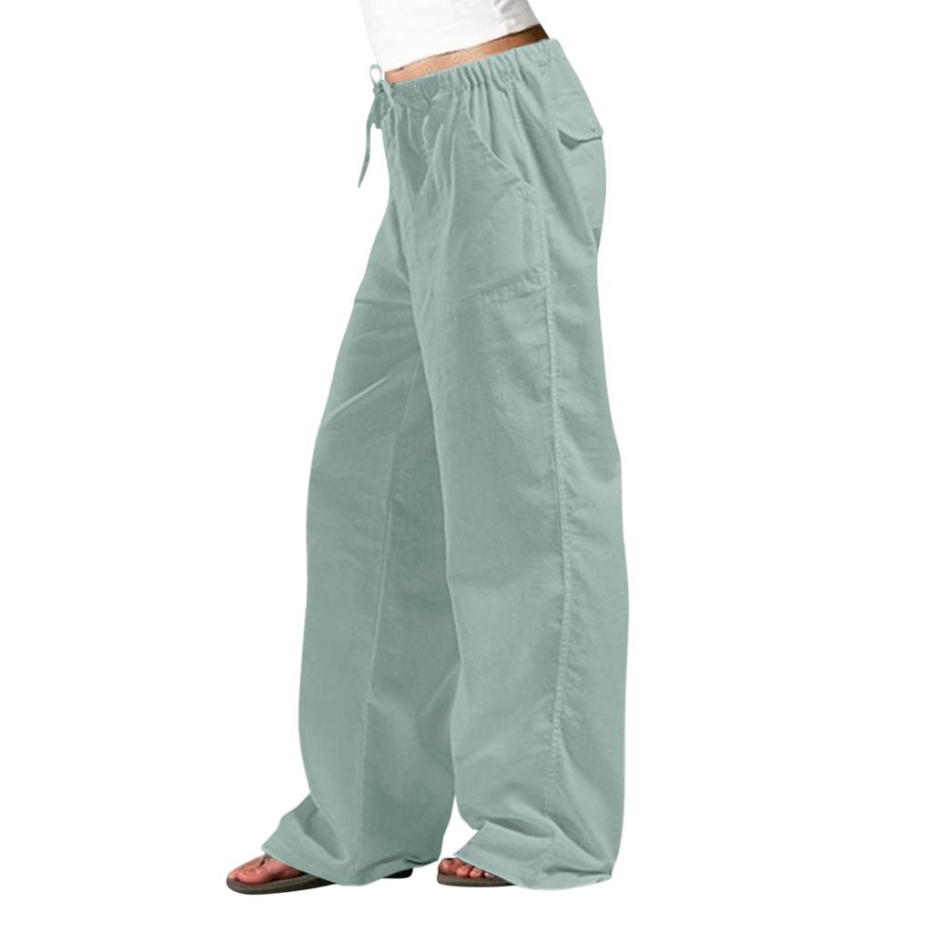 Women's High Waist Loose Cotton Linen Streetwear Pants