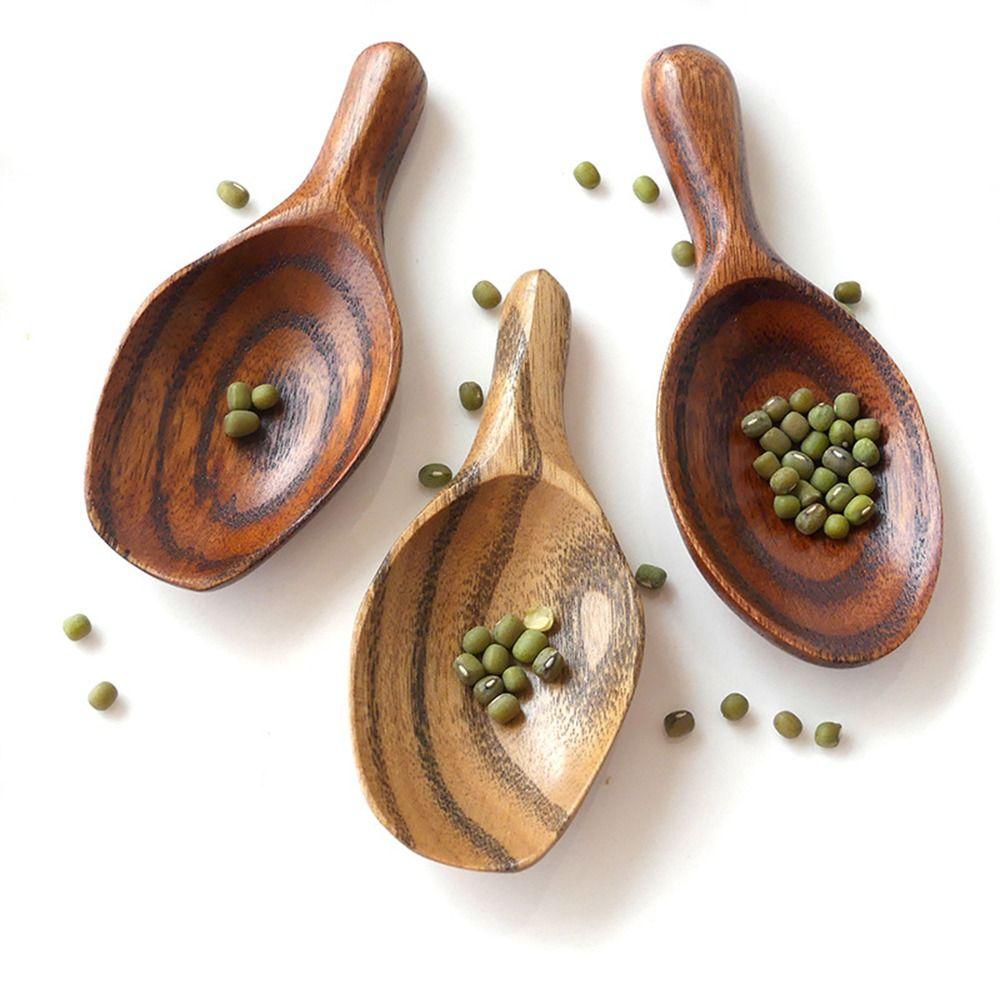 

Natural Teaspoon Wide Tea Measure Spoon Creative Loose Tea Scoops Sugar Spice Dark Brown-9x3.5cm