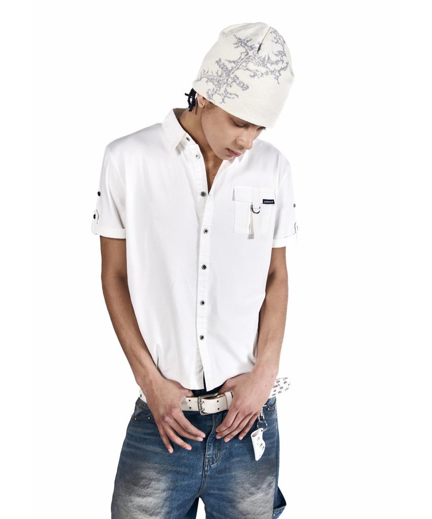 AAKAM Gothic Graphic Beanie (White)