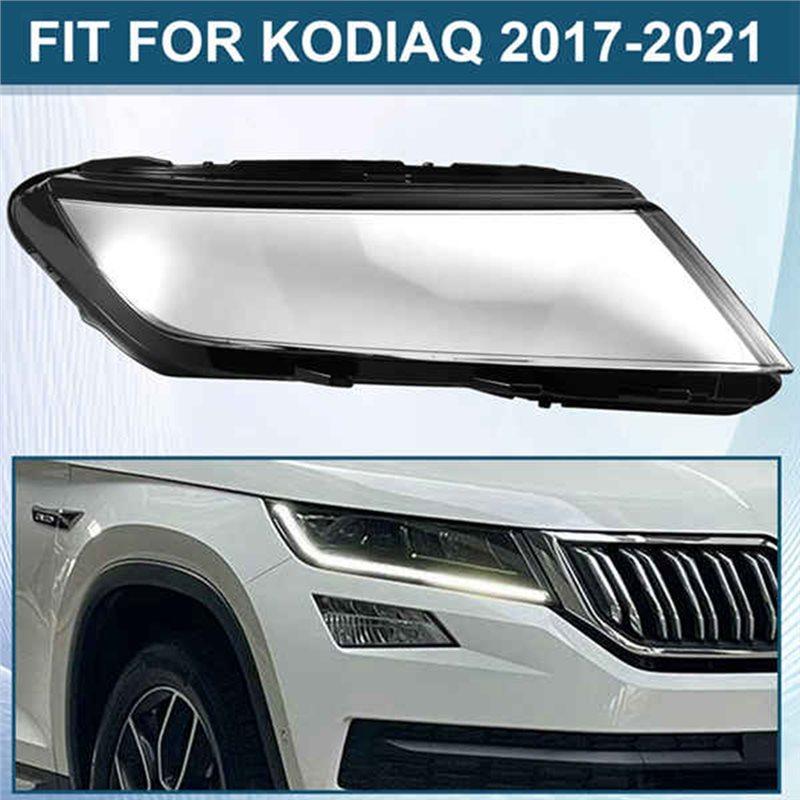 Auto Lamp Shell Car Front Headlamps Cover Glass For Skoda Kodiaq 2017-2025 Transparent Headlight Lens Lampshade Cover Left
