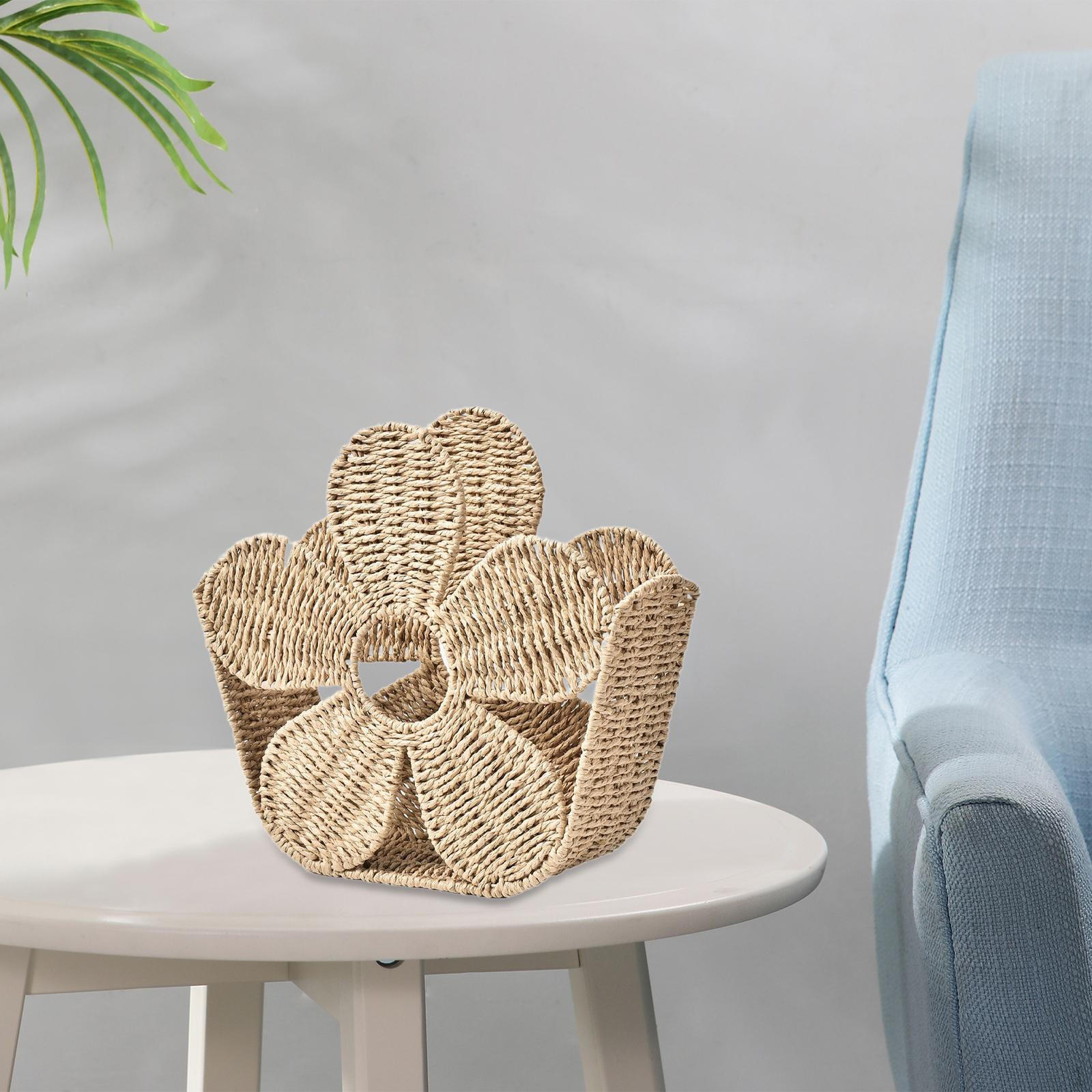 

Flower Shaped Magazine Rack Holder Stable Support Stylish Boho Handcrafted for Dorm Office