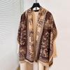 High-End Luxury Imitation Cashmere Warm Scarf Thickened  Autumn And Winter  Shawl Foulard Bufanda Elegant Flowers