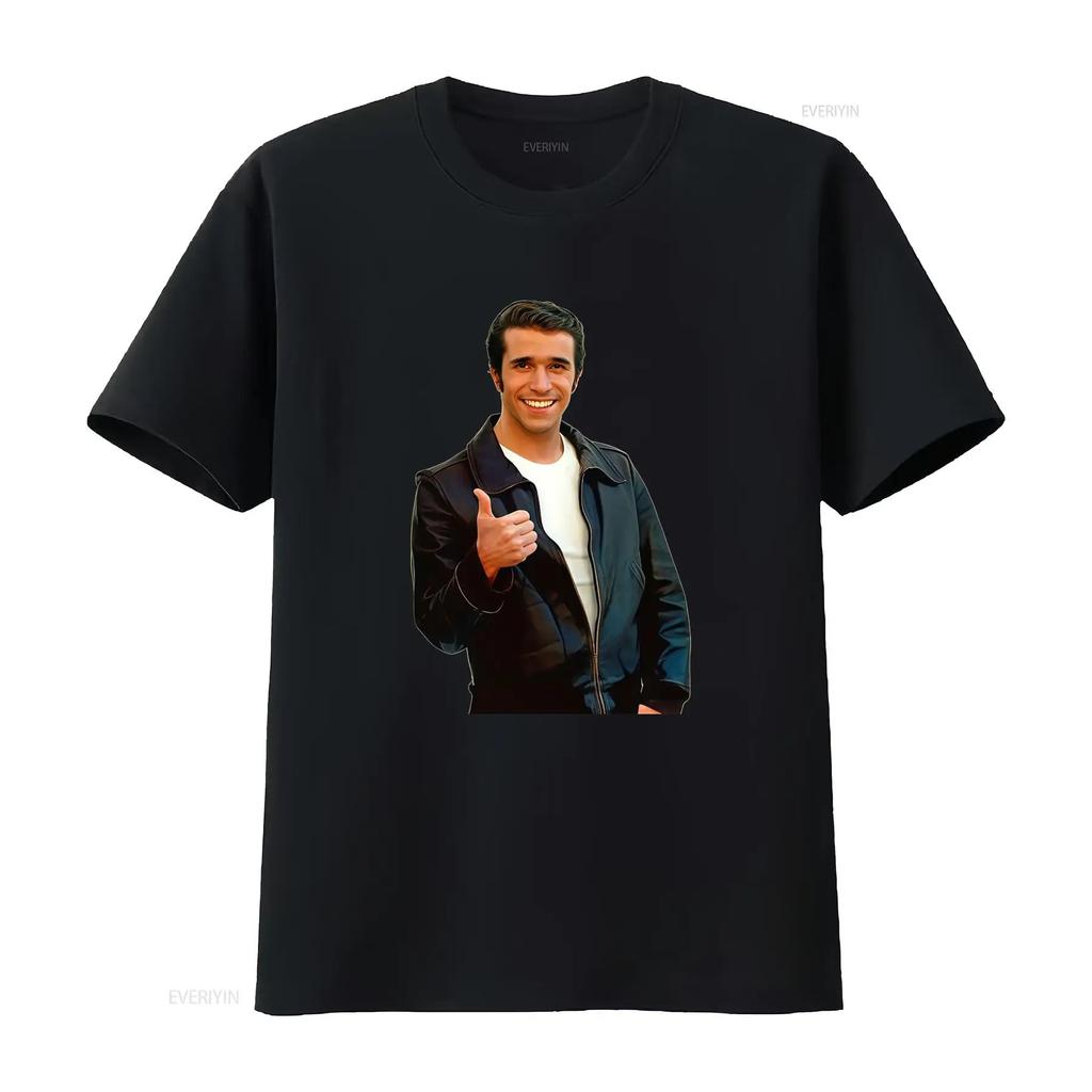 Retro S Vintage Fonzie Thumbs Up Cool Guy Funny Print Casual T Shirt Vintage Washed Soft Unisex Top For Everyday Wear