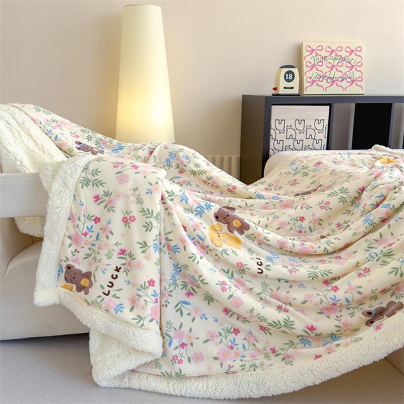 

Утолщенное теплое одеяло с рисунком, удобное и приятное для кожи, бархатное покрывало, симпатичное покрывало для кровати, дивана, кушетки 70x100cm(27x39inch)