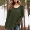 Women's Fashion Loose Lazy Style Round Neck Solid Color Long Sleeve Knitted Sweater