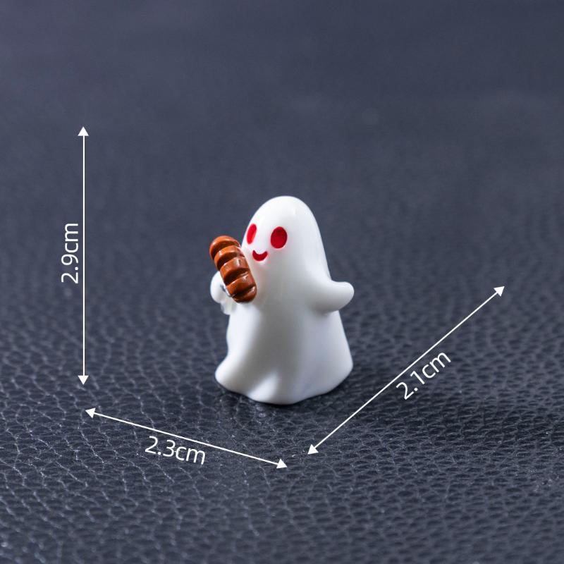 Halloween Scary Ghost Ornament Mini Resin Bone Skull Coffin Chair Statue for Holiday Party Tabletop Decor