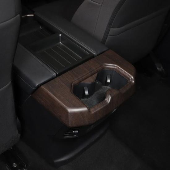 Wood Grain Armrest Box Rear Cup Holder Panel Trim Cover for Toyota Tundra 22-24