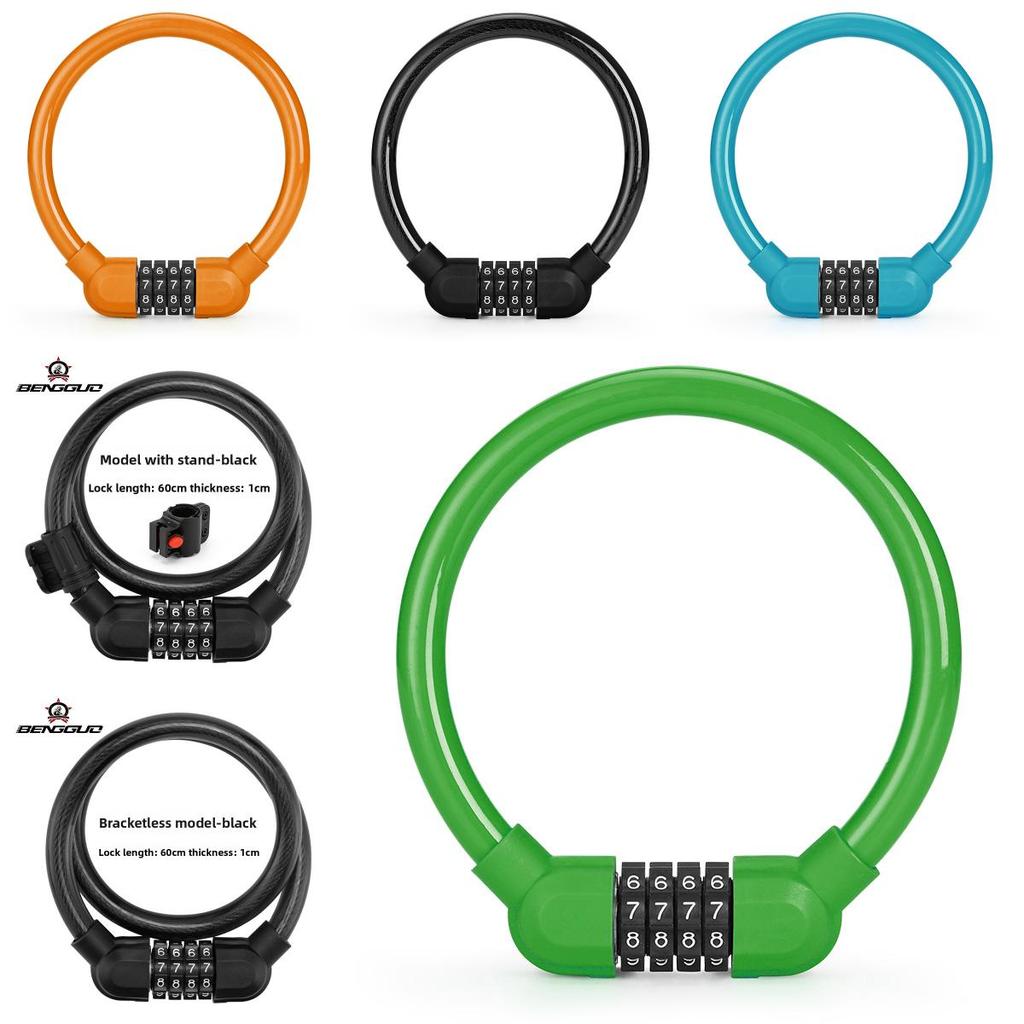 Bicycle Portable Fourdigit Combination Ring Lock For Cycling Security