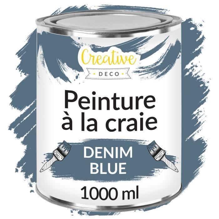 Peinture à la Craie - CREATIVE DECO - Bleu Denim - 1L - Mat - Lavable