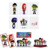 סט דמויות צבעוני של Teen Titans Go הכולל את רובין, רייבן, ביסט בוי, סטארפייר - פריטי אספנות