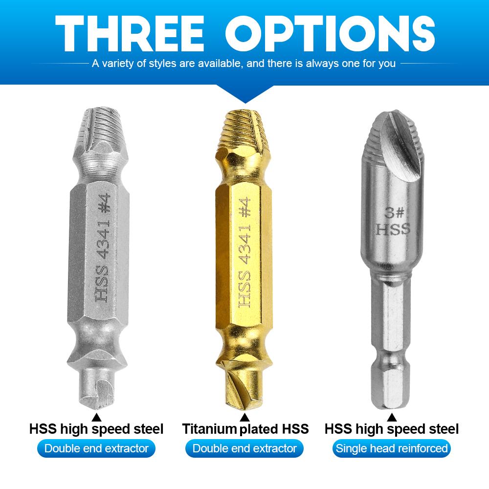 Nindejin 4/5/6Pcs Damaged Screw Extractor Drill Bit Extractor Drill Set Broken Speed Out Bolt Extractor Bolt Stud Remover Tool