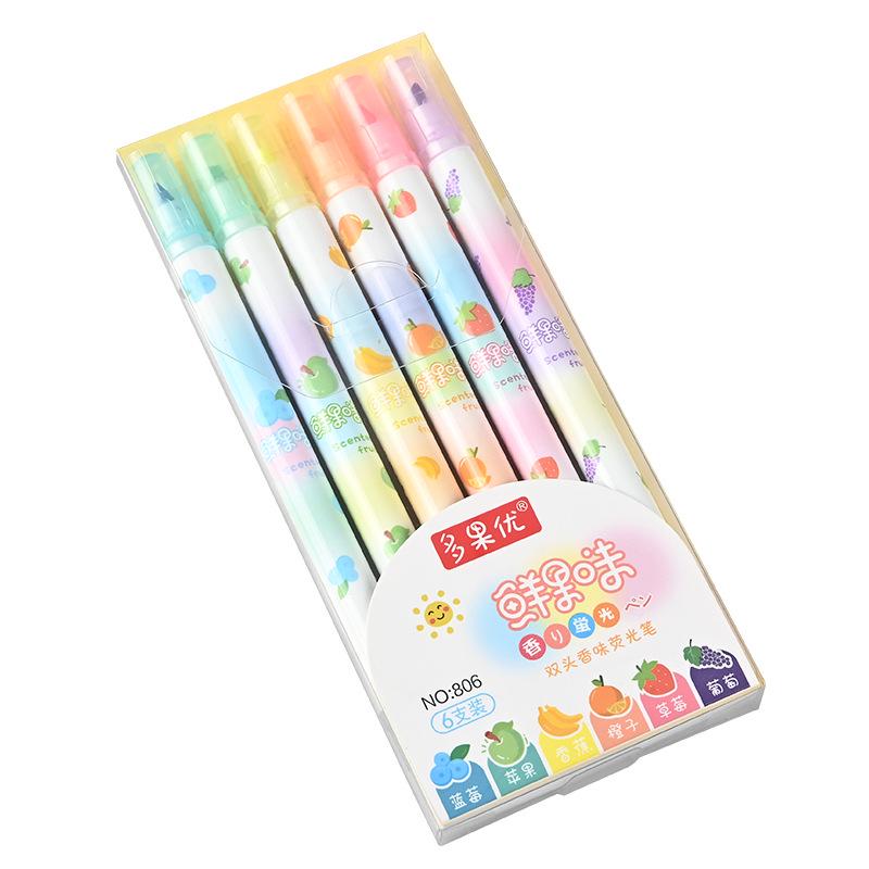 Dual-Ended Fluorescent Highlighter Set for Students and Professionals - Eye-Friendly Marking Pen for Planners.