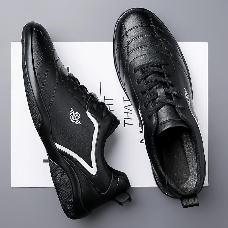 2025 Spring and Autumn New Men's Daily Casual Leather Shoes Men's Sports Style Leather White Shoes Lace-up Single Shoes Men 9876