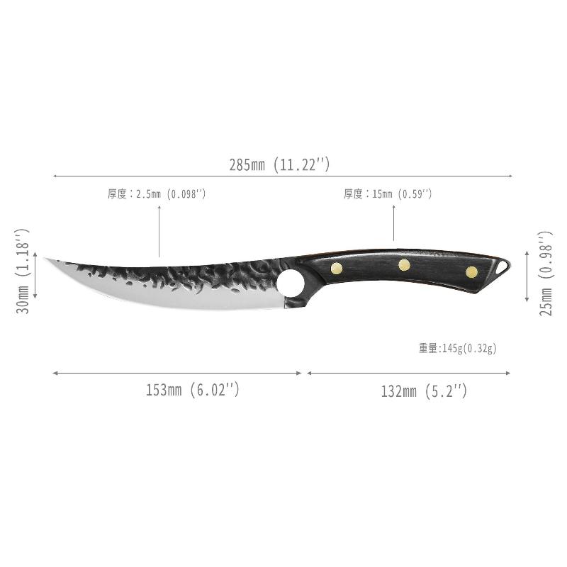 Cuțit multifuncțional forjat manual cu model ciocan Cuțit pentru dezosat Bucătărie Satar pentru carne Cuțit ascuțit pentru feliere Accesorii pentru bucătărie