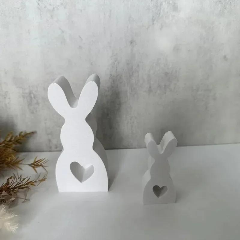 Easter Cute Rabbit Silicone Moulds Gypsum Car Mounted Incense Expanding Gypsum Decoration Mold Aromatherapy Candle Resin Molds