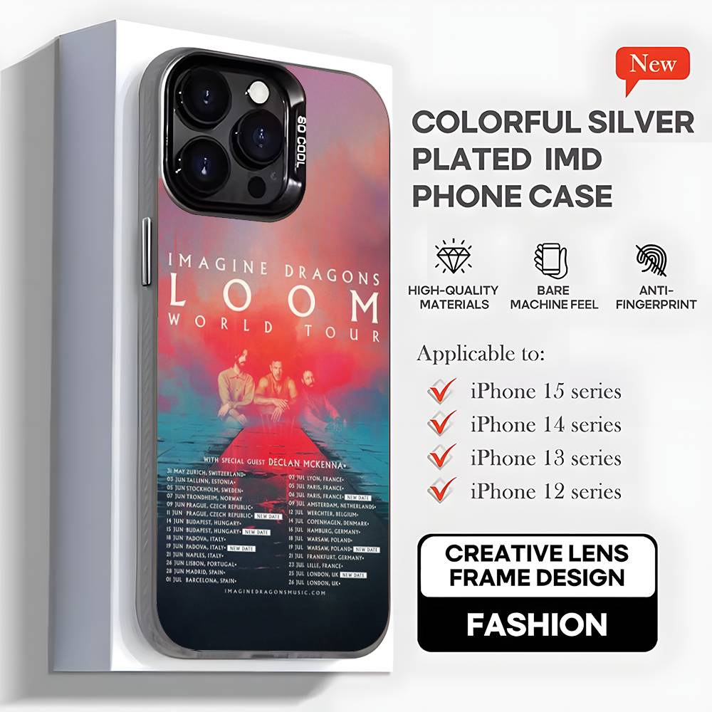 

I-Imagine D-Dragons Band 2025 Phone Case For iPhone 16,15,14,13,12,11,Mini,Pro,MAX,plus,Black Matte Shockproof Cover iPhone13PROMAX