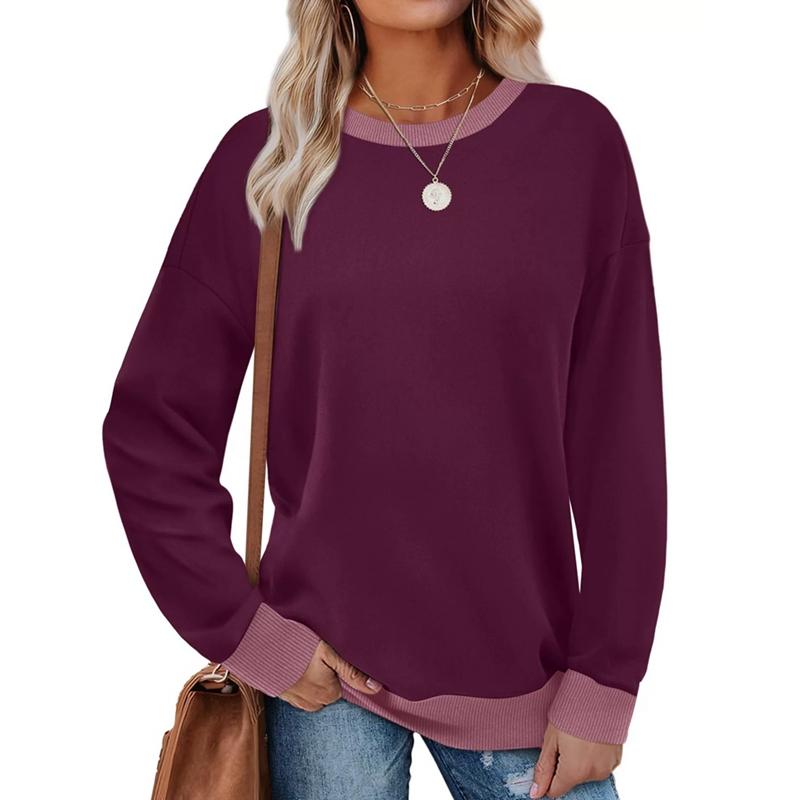 Autumn and Winter Women Round Neck Loose Long Sleeve Sweatshirt Casual Top