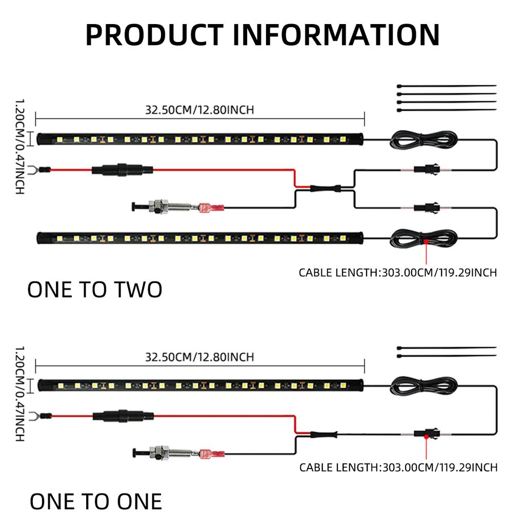 Universal Under Hood Engine Repair White LED Light Bar with Auto On/Off Switch Control Car SUV Pickup Offroad Repair Work Light