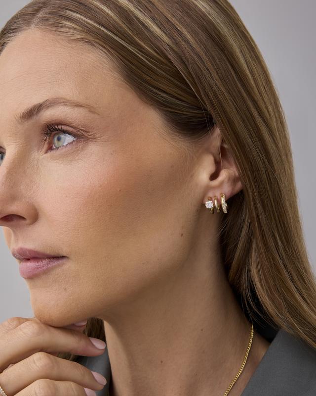 Trendy Gold-Plated Zirconia Stud Earrings - Thickened, Super Sparkle, Cross-Border Fashion Jewelry
