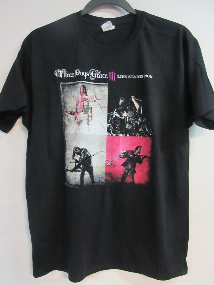 

THREE DAYS GRACE OFFICIAL LIFE STARTS BAND CONCERT MUSIC EXTRA LARGE Unisex T-Shirt XXXXL