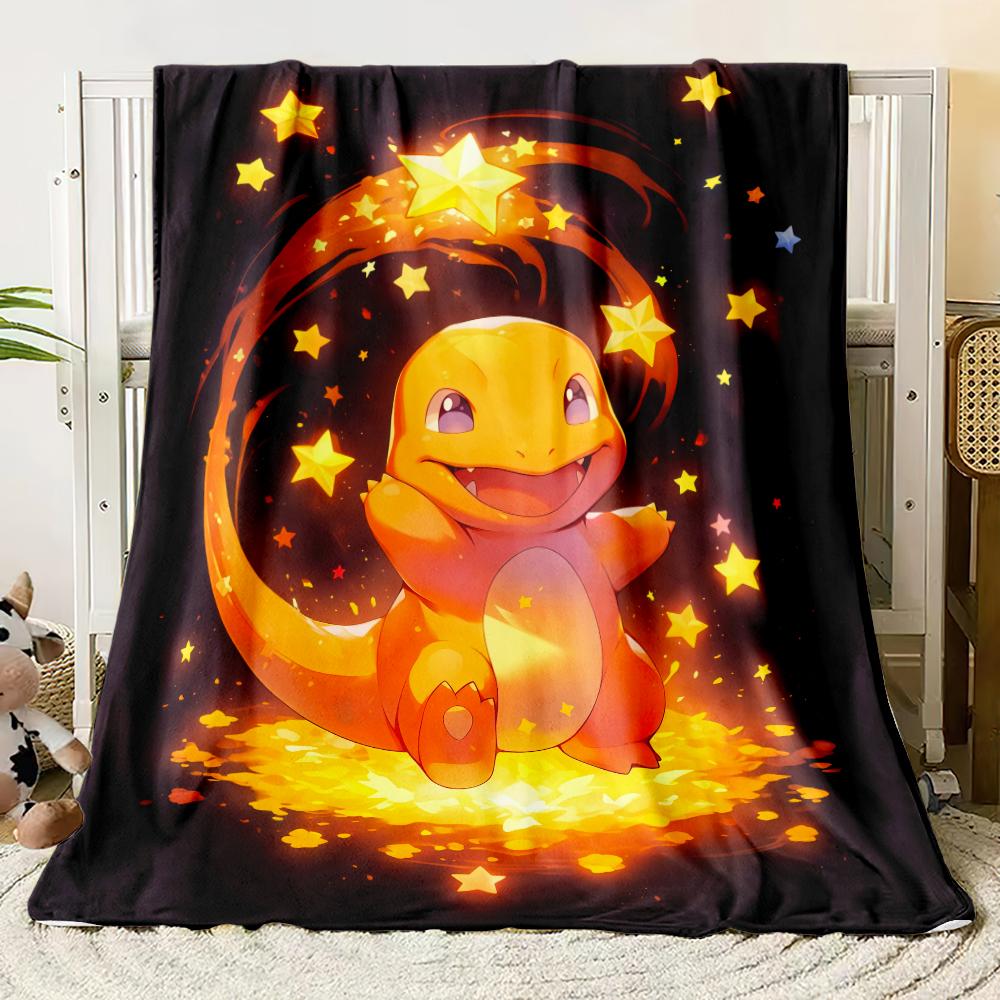 Pok É Mon Motiv Bedruckte Flanelldecke für Schlafzimmer, Wohnzimmer, Sofadecken, Büros, Mittagspausen, Picknicks,