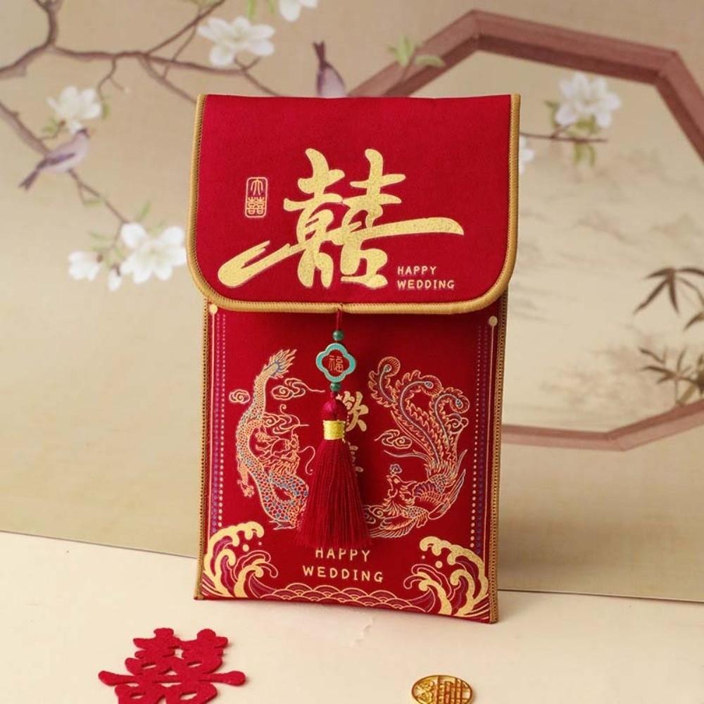 Year of Horse 2026 Money Pocket Brocade Cloth Tassel New Year Money Bag  Lady Girls Women