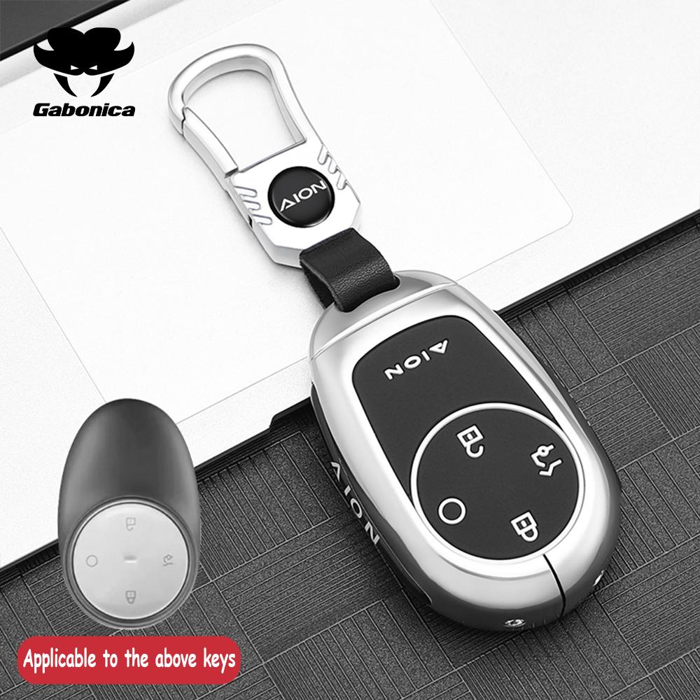 New Zinc Alloy Car Key Case For Gac Aion V Rt Ut Y Plus Keychain Remote Decoration Cover Shell Ring Holder Fob Accessories