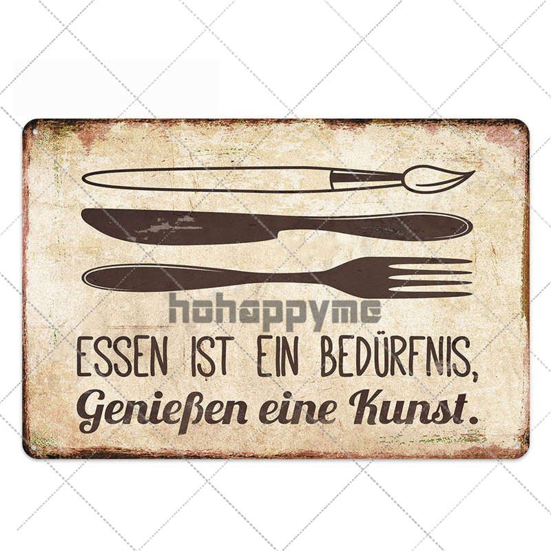 Segno di Latta Metallico Vintage per Cucina Poster Retrò Piatto per Cibo Pub Bar Cucina Sala da Pranzo Decorazione Murale Decorazione per la Casa 20*30cm