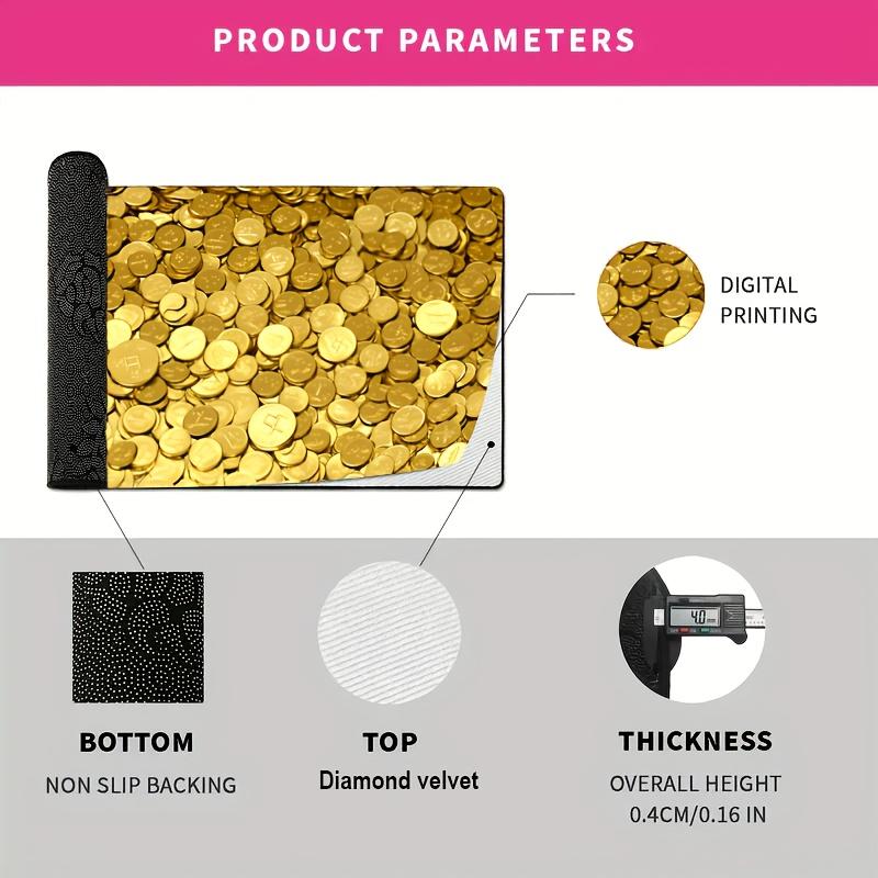 VIKAMA Fortune Gold Coin Carpet Golden Doormat Step On It And Get Rich Welcome Mat Soft Carpet For Live Room Rug For Bedroom