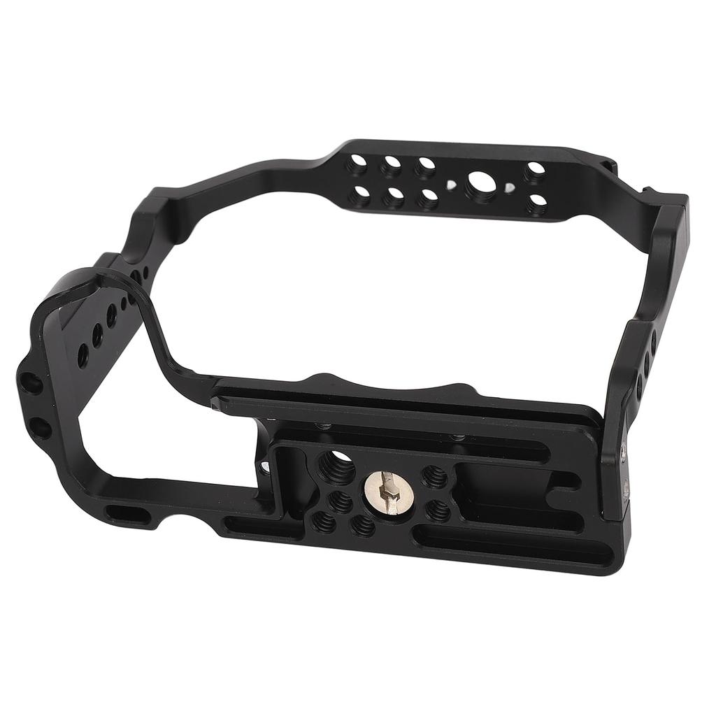Camera cage for R10 mirrorless aluminum video rig with Arca 38mm slide screw cold shoe mount camera, slot, 1/4" 3/8" holes,