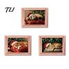 Magnetic Photo Frame 3Pcs Christmas Light-up Refrigerator Magnet, Vintage Wooden Halloween Magnet Decorations Fridge Glowing Picture Holder