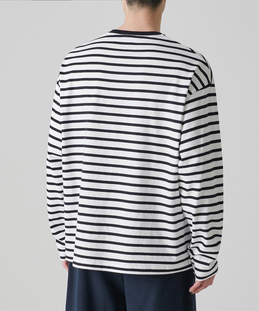 MUSINSA STANDARD Breton Stripe Relaxed Long Sleeve T-Shirt [White/Black]