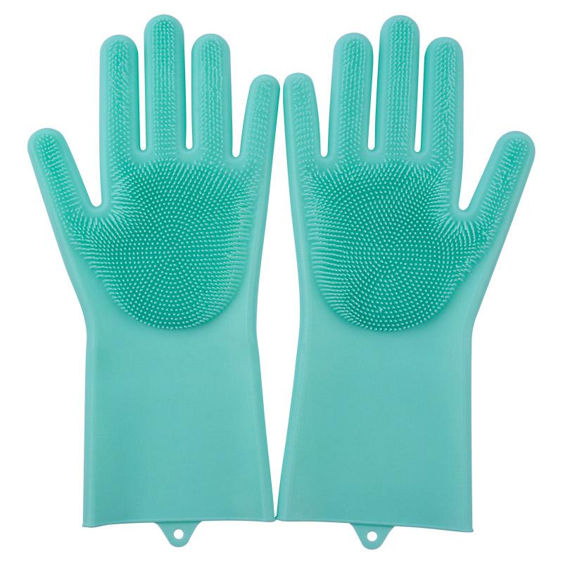 2PCS Multifunction Silicone Cleaning Gloves Magic Silicone Dish Washing Gloves for Kitchen Household Silicone Dishwashing Gloves