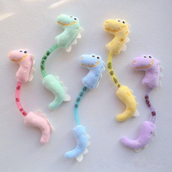 Plush Dinosaur Cat Toy Interactive Cat Chew Bite Toy with Natural Fruits Self Play Kicker??Toy for Indoor Cats Kittens