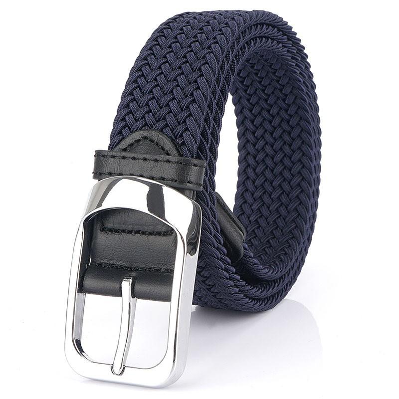 Knitted Belt Men's Trendy Cloth Casual Elastic Waist Canvas Golf Jeans Pants Women's