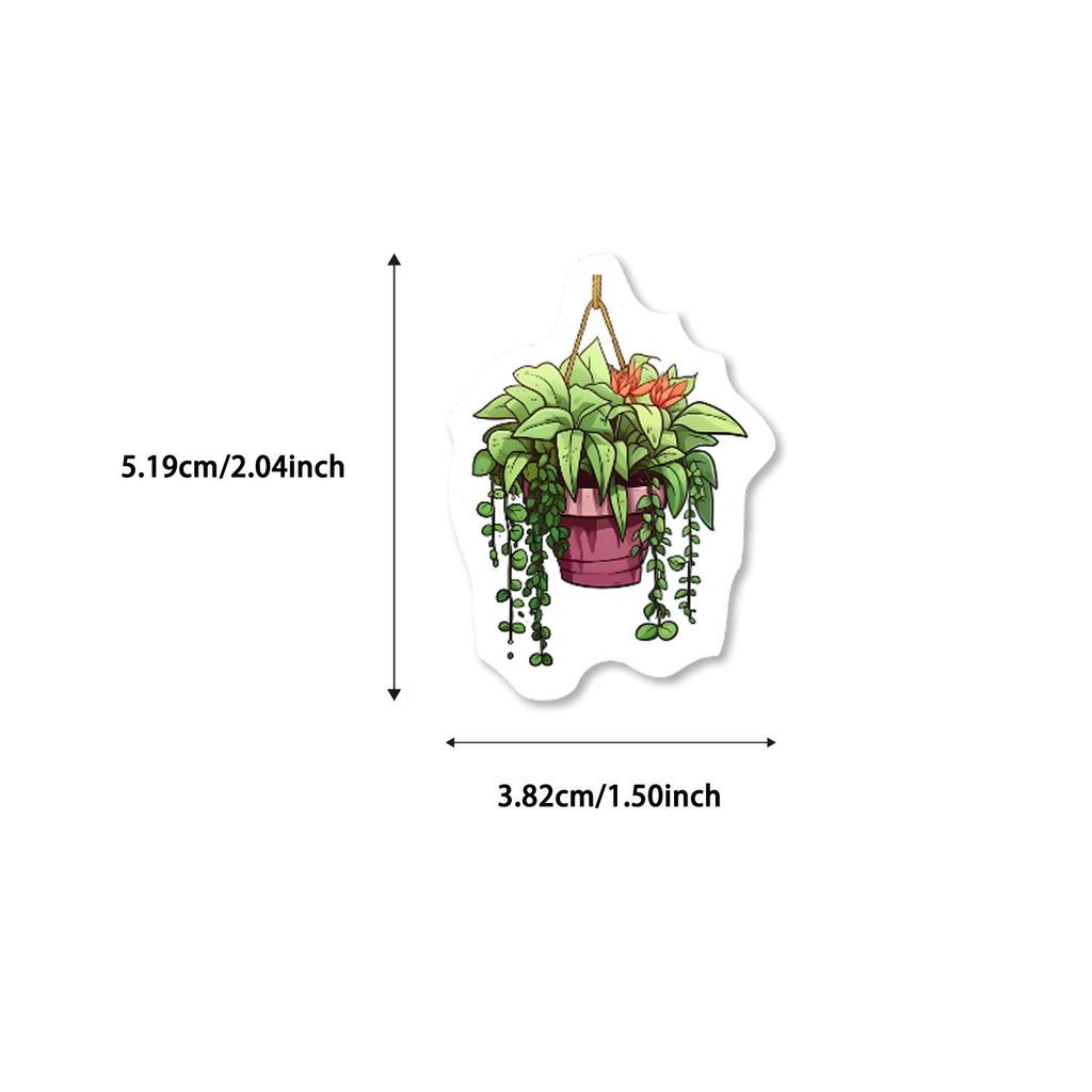 50 Pcs Green Plant Graffiti Stickers: Plant Decorations for Guitar, Notebook, Suitcase