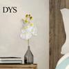 Fake Floral Decoration Artificial Moth Orchids with Stem Realistic 5 Head Phalaenopsis Flower Indoor Decor Flowers Home Office Table Centerpiece Faux