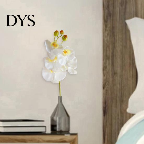 Fake Floral Decoration Artificial Moth Orchids with Stem Realistic 5 Head Phalaenopsis Flower Indoor Decor Flowers Home Office Table Centerpiece Faux