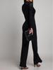 European & American Lace Patchwork Jumpsuit: Spring/Autumn Women's Fashion High-Waist Wide-Leg Set