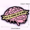 "Wtf Is Going on In Here" Interesting Brain Brooch Lapel Pin Perfect Backpack Clothes Accessory