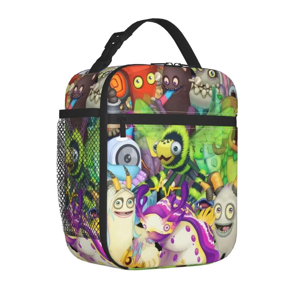 My Singing Monsters Characters Insulated Lunch Bag Leakproof Cartoon Anime Game Cooler Thermal Lunch Tote Kids School Children