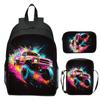 16 Inch Three Piece Set Children's Backpack Monster Truck Elementary School Backpack Shoulder Bag Pencil Case