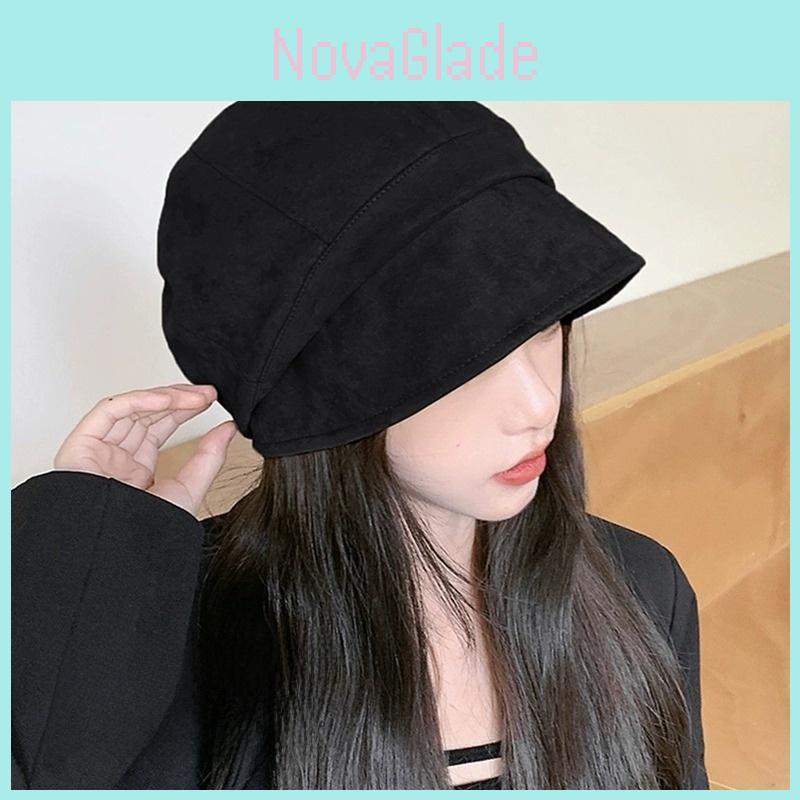 Unisex Suede Round Top Hat With Large Brim For Street Style And Daily Use