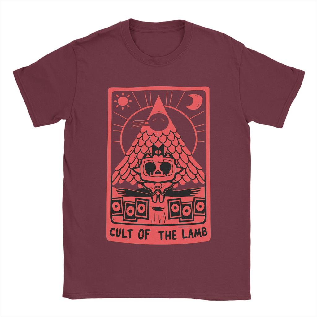 Cult Of The Lamb Game T Shirts Men 100 Cotton Vintage TShirts Crew Neck  Tee Shirt Short Sleeve Tops Plus Size