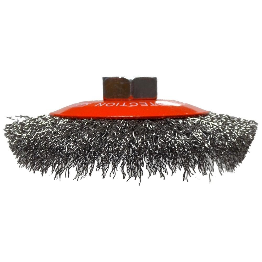 Diagonal brush with wavy wire - STEEL 100MM