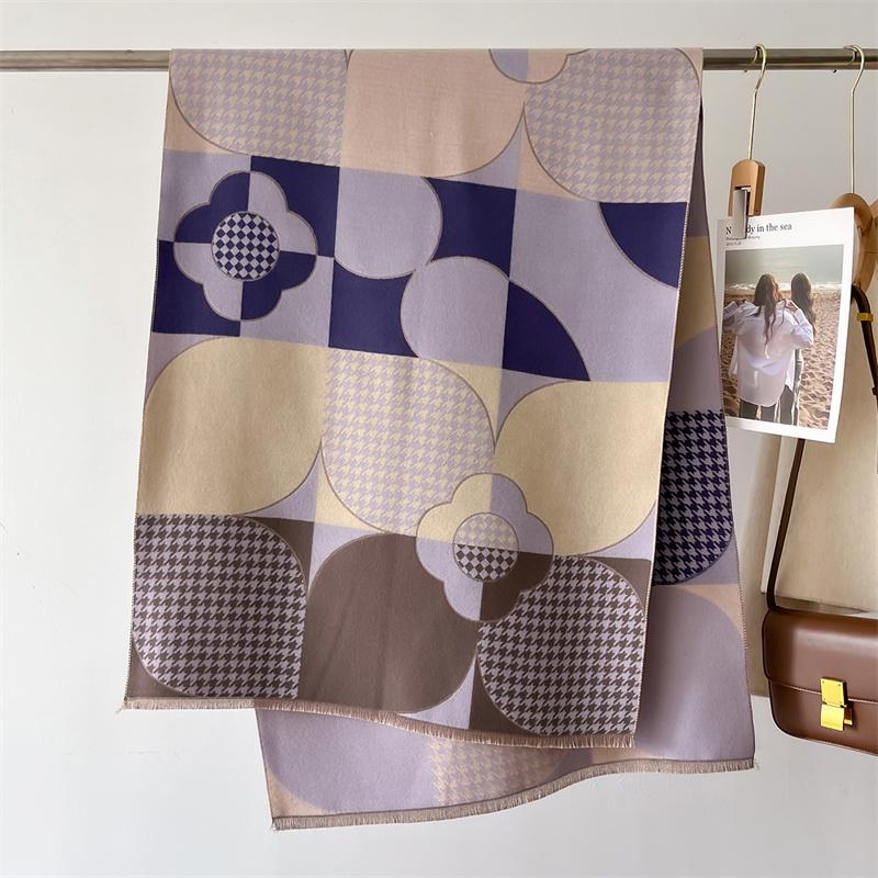 Luxury Winter Imitation Wool Scarf Women Cashmere Warm Pashmina Brand Foulard Female Shawls Wraps Thick Soft Bufanda Scarves