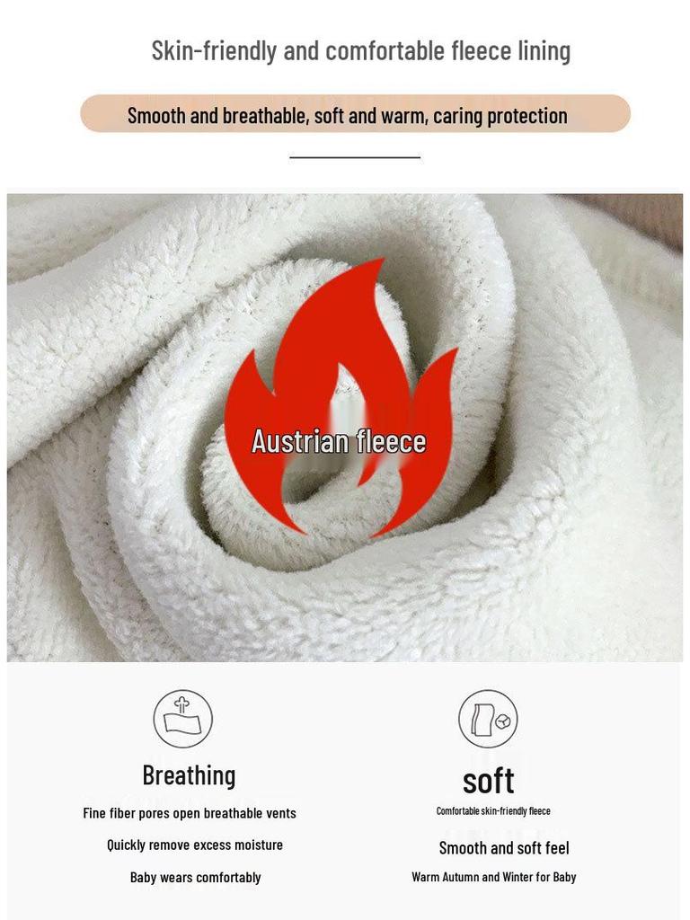 Baby-Sweathose mit Fleecefutter und offener Schritt: Verdickte, warme Herbst-/Winterkleidung für Jungen und Mädchen