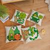 St. Patrick's Day Pillow New Lucky Grass Festival Line Crocodile Pillowcase Home