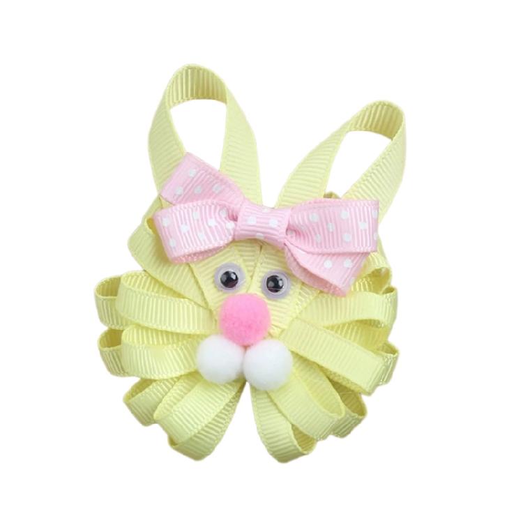 Lovely Hair Barrette Easter Festival Bunnies/Chick Hair Clip with Bowknot For Little Girl and Adult Holiday Theme Headwear